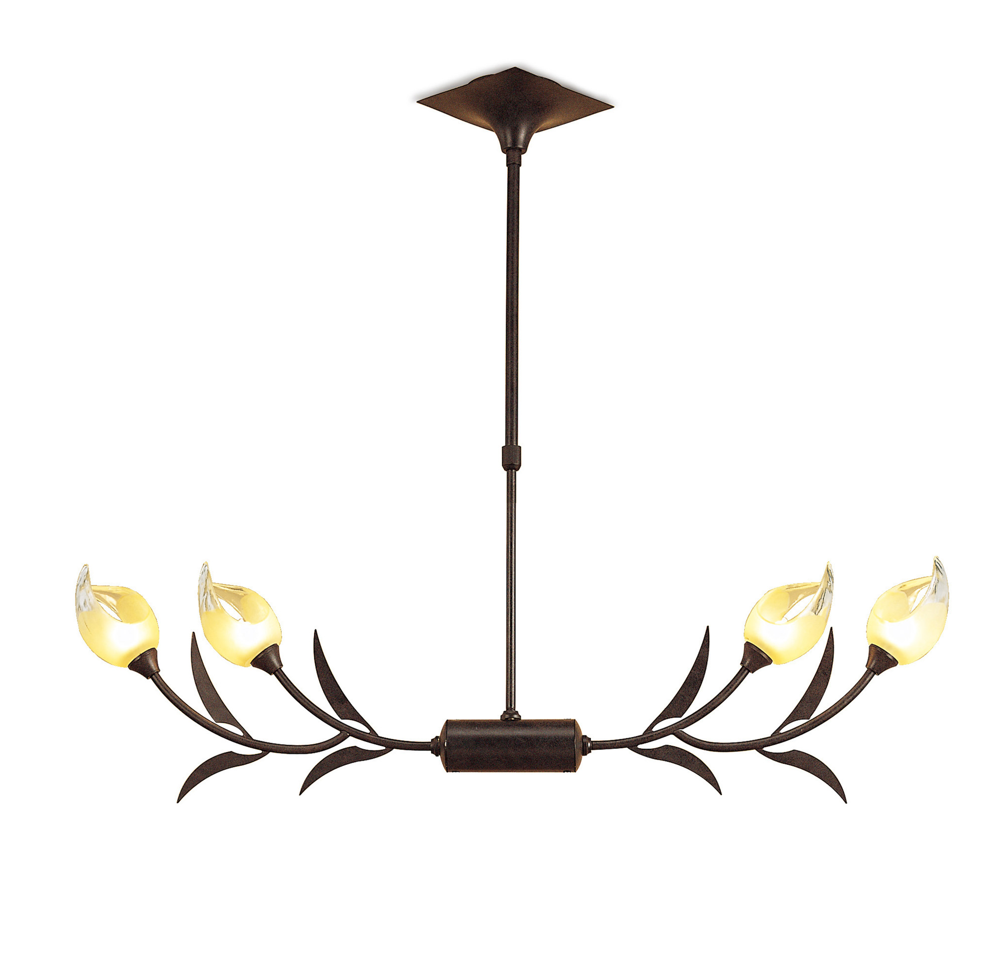 M0109  Holland Telescopic Pendant 4 Light Brown/Black Oxide